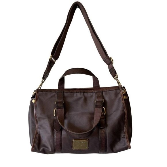 FOSSIL Maddox Vintage Convertible Crossbody Handbag Satchel Purse Bag Leather - Picture 2 of 12